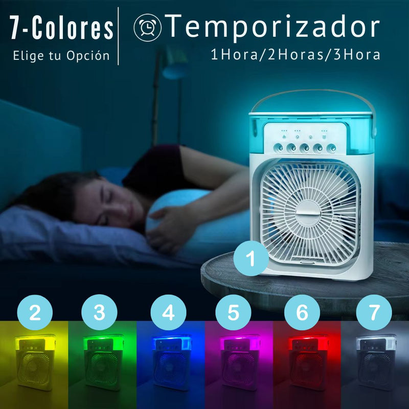 Ventilador De Aire Frio Portatil Con Humidificador 3 En 1