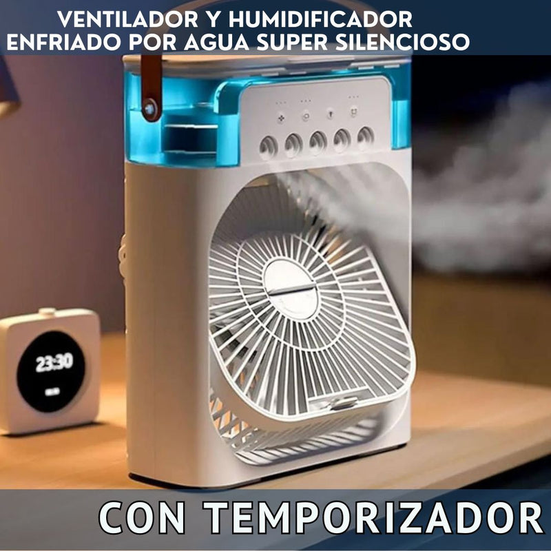 Ventilador De Aire Frio Portatil Con Humidificador 3 En 1