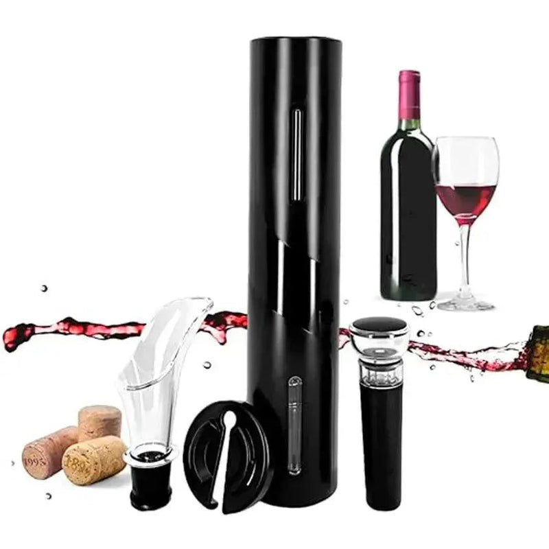 Set 4 en 1 Descorchador de Vino Eléctrico Premium 🍷 - Apertura Automática Sin Esfuerzo